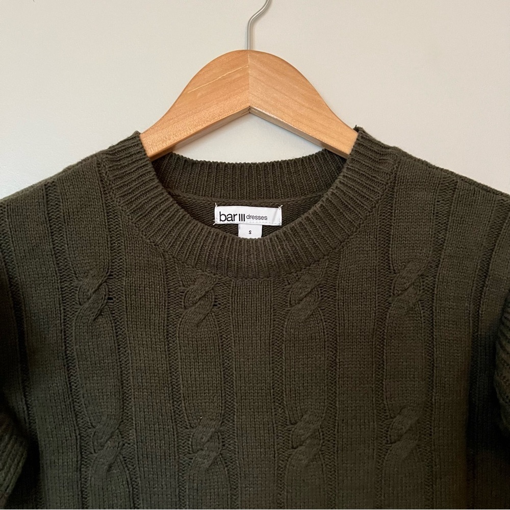 Ruffled Cable-Knit Sweater Dress - Picture 6 of 9